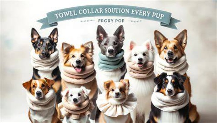 犬のエリザベスカラーを手作りタオルで対応する際の安全な巻き方イメージ
